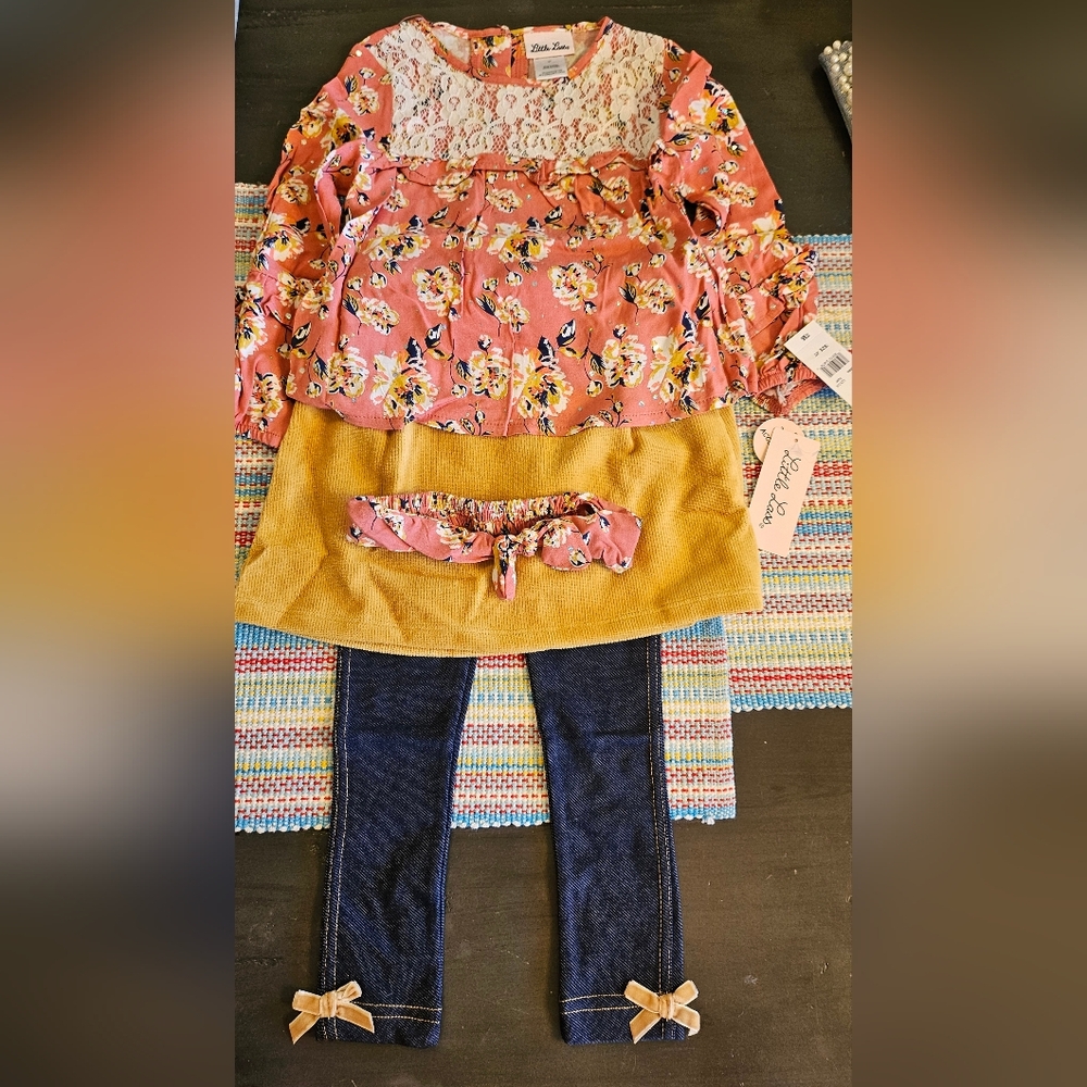 Nwt Little Lass 4 Piece Girls Outfit